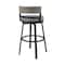 Armen Living Encinitas Outdoor Patio Counter Height Swivel Bar Stool in Aluminum and Wicker with Gray Cushions LCECBAGR26 - alternate 6